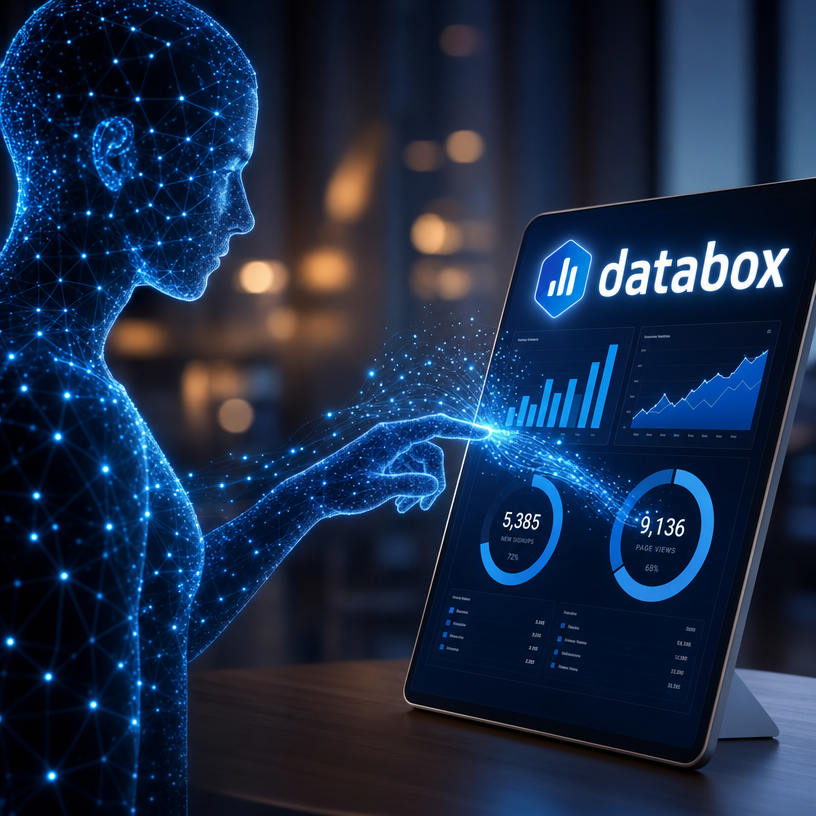 Databox Genie AI analyzing business metrics and generating charts from plain-English questions