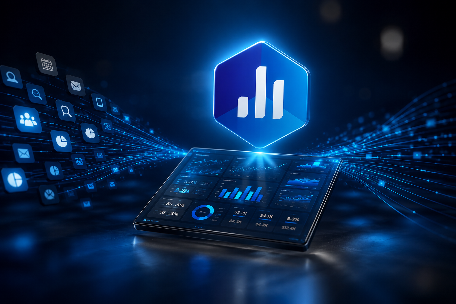 Databox AI dashboard consolidating multiple data sources into one live view