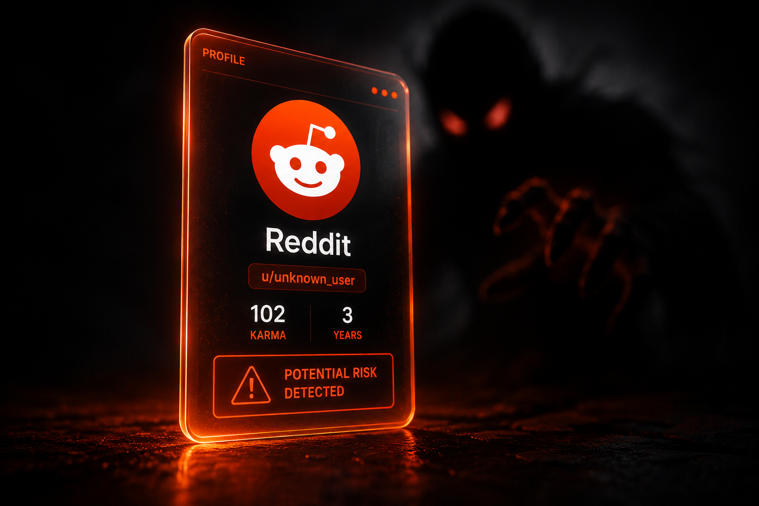 Warning concept illustrating Reddit account suspension risk with automation tools