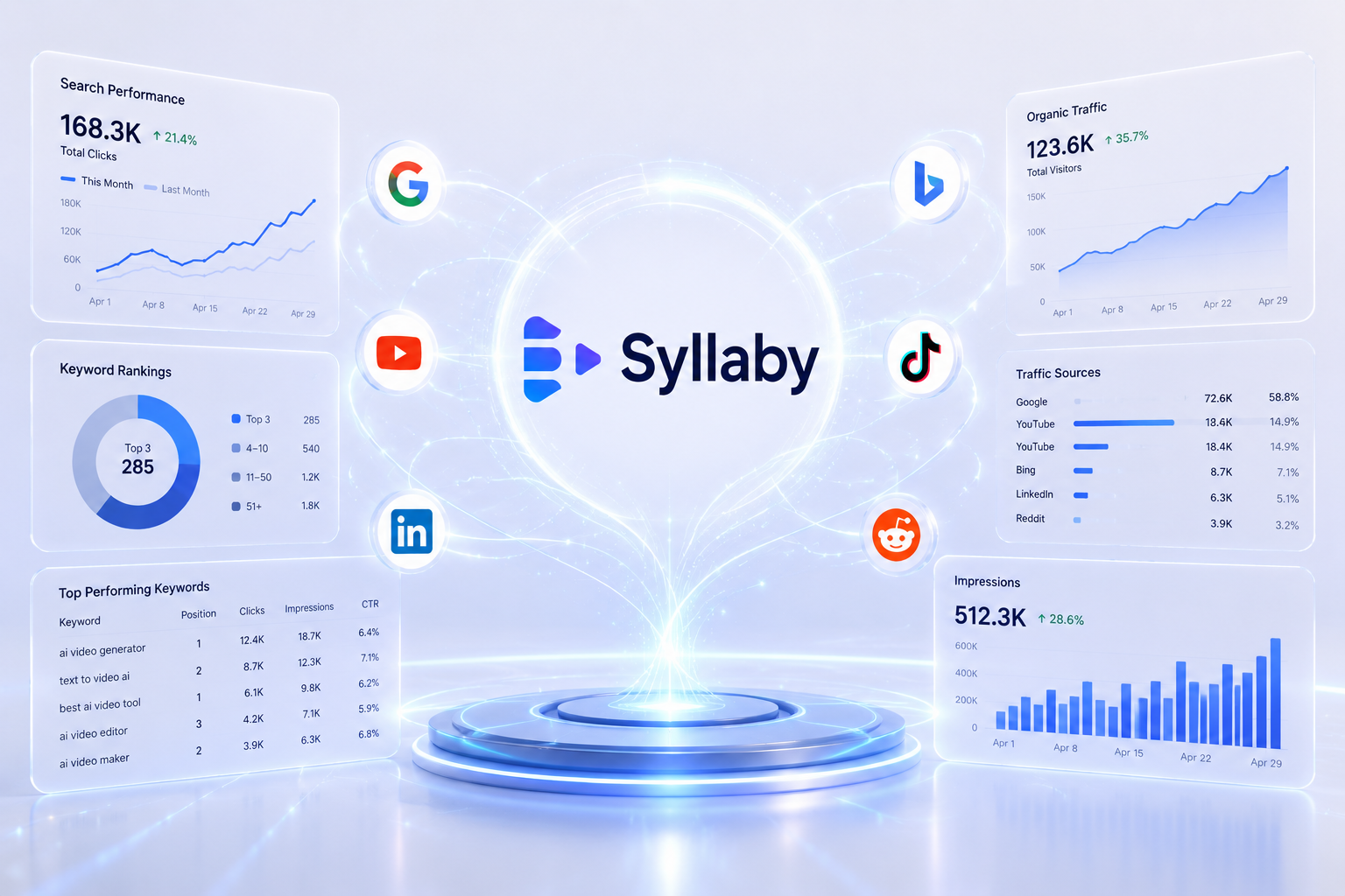 Data-driven trend discovery dashboard powering Syllaby content ideas
