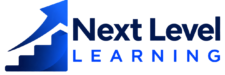 Next Level Learning logo featuring an upward growth icon