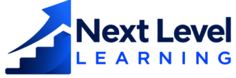 Next Level Learning logo featuring an upward growth icon